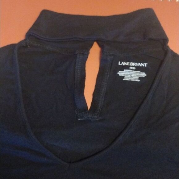 Lane Bryant Black Keyhole Mock Neck Long Sleeve Knit Top Plussize 2X - Picture 5 of 15